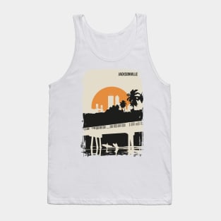 Jacksonville Vintage Minimal Florida Travel Poster Tank Top